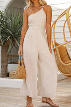 Sandra - One-Shoulder Jumpsuit Met Chique Pasvorm
