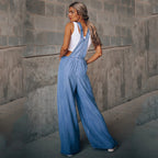 Sandra - Wijde Denim Jumpsuit