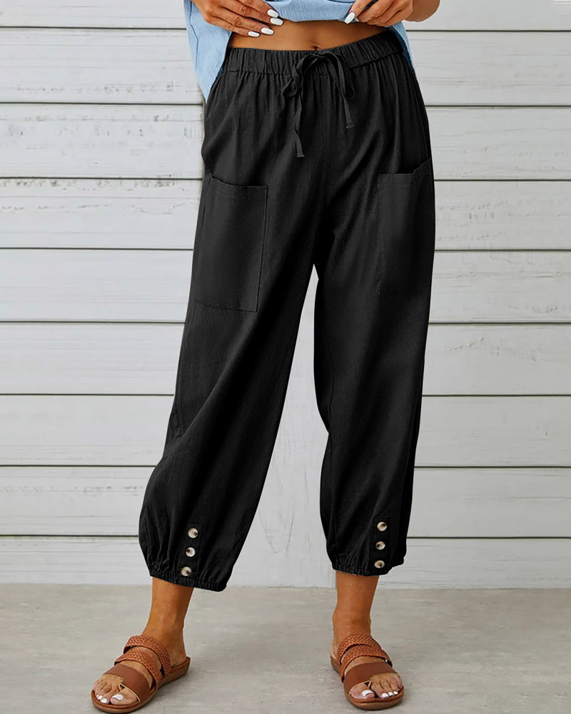 Ellen - Stijlvolle Linnen Broek Dames