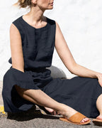 Linda - Mouwloze Jumpsuit Met Wijde Pijpen En Trendy Design