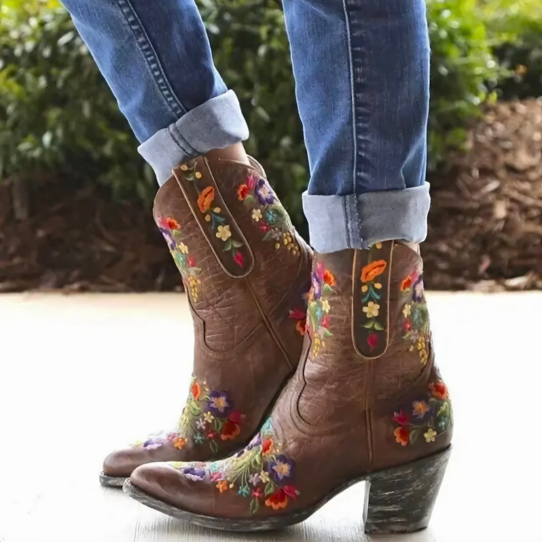 Amy - Vintage Leren Cowboy Laarzen Dames