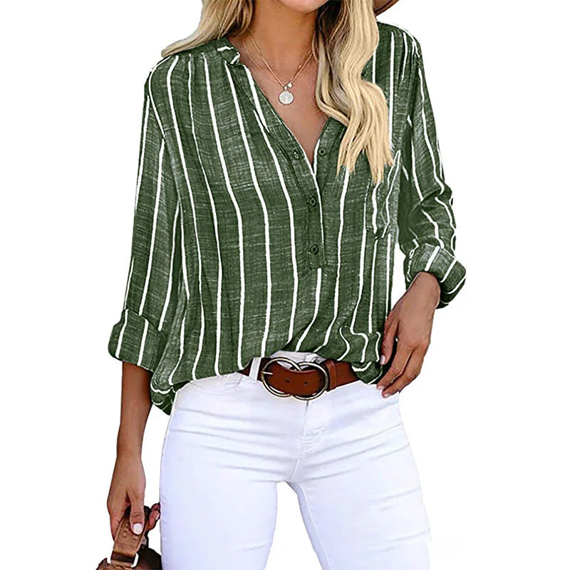 Monique - Gestreepte Zomer Blouse Dames