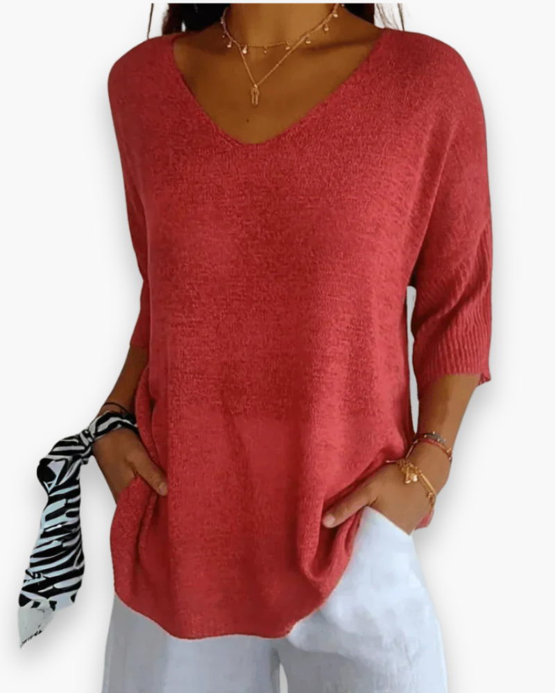 Karin - Elegante V-hals Top Dames