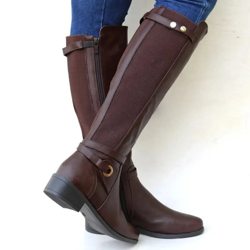 Amy - Elegante Leren Laarzen Met Hak Dames