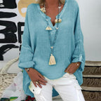 Monique - Stijlvolle Linnen Blouse Dames