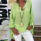 Monique - Stijlvolle Linnen Blouse Dames