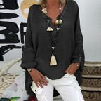 Monique - Stijlvolle Linnen Blouse Dames